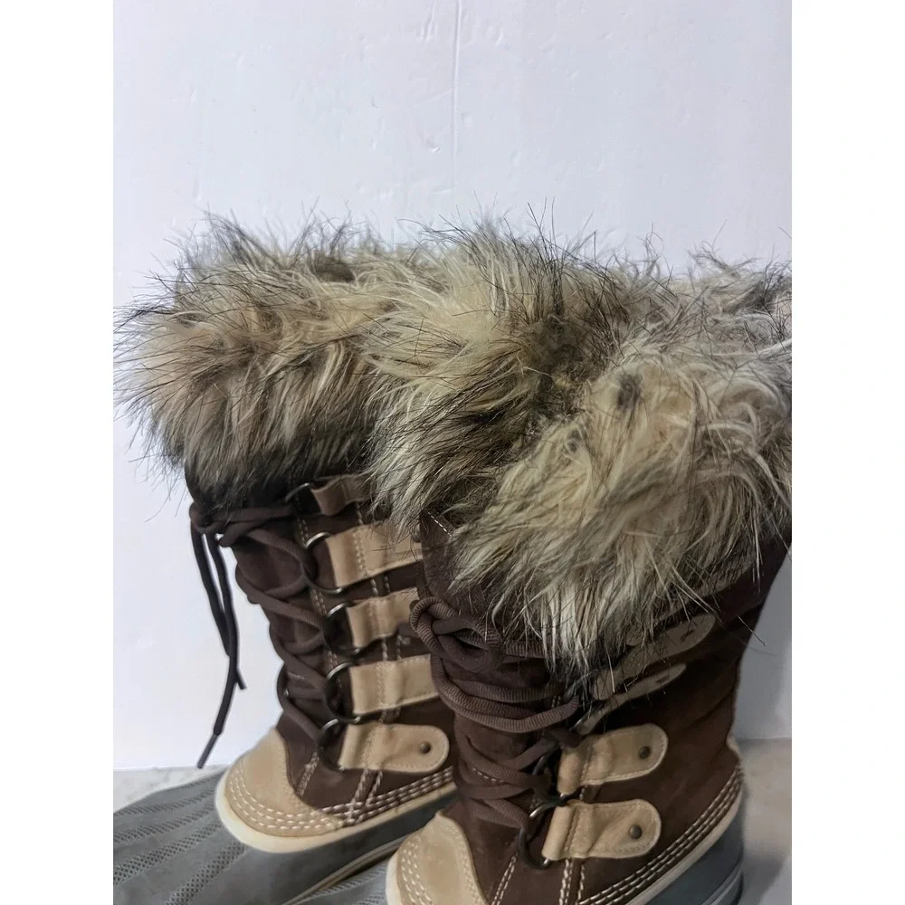 Sorel Women's Joan of Arc Boots Waterproof Fur Trimmed Lace Up Size 8‎ (READ)
